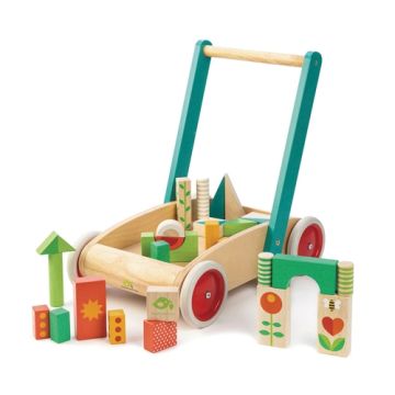 Lauflernwagen mit Klötzen, die ersten Schritte des Babys, ab 1 Jahr, Tender Leaf Toys 