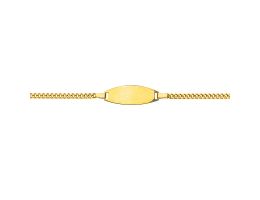Baby Armband Gold 375, Gravurplatte oval, zu personnalisieren, Gratis Versand in die Schweiz