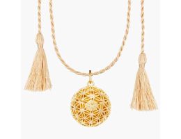 Bola Ilado Blume des Lebens, Schwangerschaftskette Gold mit Schnur