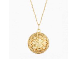 Bola Ilado Blume des Lebens, Schwangerschafts-Geschenk, Klangkugel mit Kette, Gold