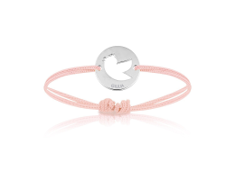 Baby Armband Silber mit Vogel, pink, Armband zu personalisieren, Aaina & Co, Gratis Versand