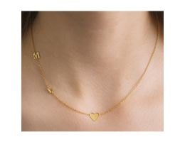 Personalisierte Halskette Gold 750, Mutterkette mit Buchstaben, Herstellung in der Schweiz, Gratis Versand