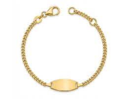 Baby Armband Gold 375, Gravurplatte oval, zu personnalisieren, Gratis Versand in die Schweiz