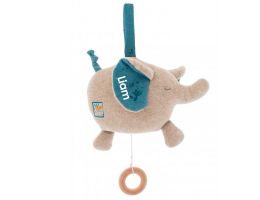 Musikdose Moulin Roty Personalisierte Spieluhr Plüsch Elefant,  Baby Geschenk für Mädchen
