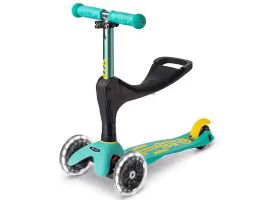 Scooter Mini Micro 3 in 1 Deluxe Eco Mint, Leuchtende Räder, Kostenlose Lieferung