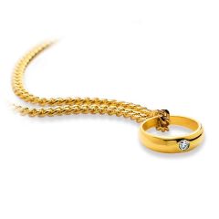 Taufring Gelbgold 18K/750 mit Edelstein, Geschenkidee zur Taufe Mädchen oder Junge, Gratis Versand