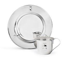 Baby-Essgeschirrset, Teller und Tasse Miffy aus Edelstahl