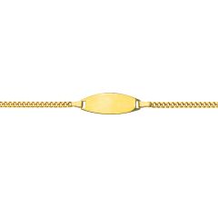 Baby Armband Gold 375, Gravurplatte oval, zu personnalisieren, Gratis Versand in die Schweiz
