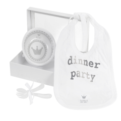 Baby Geschenkset Dinner Party, Geschenk Idee für Neugeborene Bambam