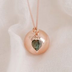 Schwangerschafts-Bola aus Roségold mit Labradorit-Stein