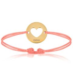 Baby-Schmuck für Jungen und Mädchen, Armband mit rosa Kordel und goldenem Stern, Aaina & Co