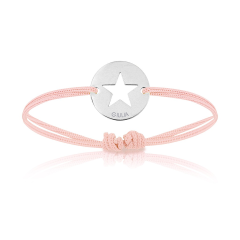 Baby Armband Silber mit Stern, pink, Armband zu personalisieren, Aaina & Co, Gratis Versand