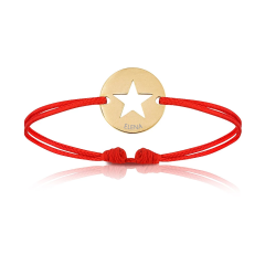 Baby Armband rot 18k Gelbgold beschichtet mit Stern, Armband zu personalisieren, Aaina & Co, Gratis Versand