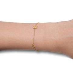 Bracelet Gold 750, Armband mit Buchstaben, Herstellung in der Schweiz, Gratis Versand