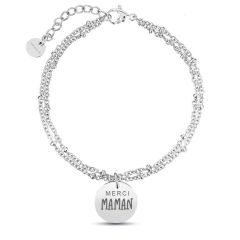 Muttertag Geschenk Silbernes Kugelkettenarmband zu personalisieren, silver, Aaina & Co, Gratis Versand