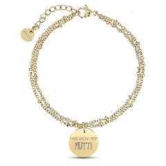 Muttertag Geschenk Gelbgold Kugelkettenarmband zu personalisieren, gelb gold, Aaina & Co, Gratis Versand