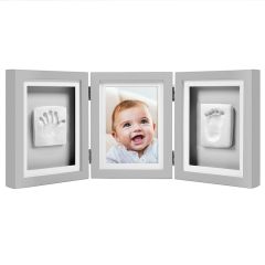 Baby 3D Abdruckset Tisch Bilderrahmen grau Pearhead