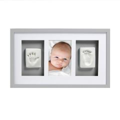 Baby 3D Abdruckset Bilderrahmen grau Pearhead