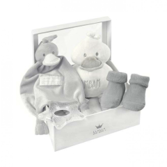 Baby Geschenkset weiss grau, Geschenkidee Geburt, Gratis Versand