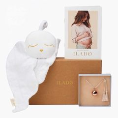 Ilado Schwangerschafts-Geschenk-Set, Rosé Gold Bola Klangkugel und Baby Schmusetuch