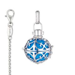 Engelsrufer-Anhänger mit Kette, Geschenkidee Mutter mit Bedeutung, blau türkis Größe S