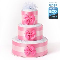 Baby Mädchen Windeltorte ökologischen Pingo 60x Windeln, kostenlose Lieferung in die Schweiz, pink