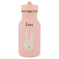Trinkflasche für Kinder rosa Kaninchen, mit Namen personalisieren Kind