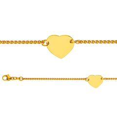 Baby Armband Gold 750, Gravurplatte Herz, zu personnalisieren, Gratis Versand in die Schweiz