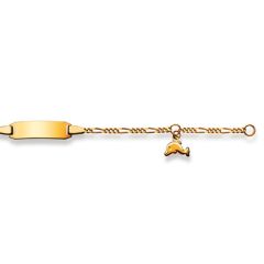 Baby Armband Gold 925, 9 Karat, rechteckig mit Delphin