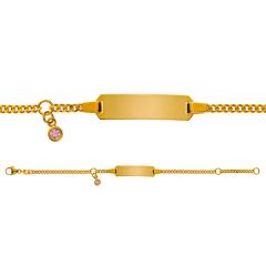Bébé Bracelet diamantiert pink Gelbgold 375 14cm, Gratis Versand in die Schweiz