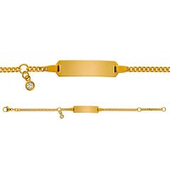 Bébé Bracelet diamantiert Gelbgold 375 14cm, Gratis Versand in die Schweiz