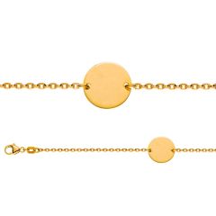 Baby Armband Gold 750, runde Gravurplatte, zu personnalisieren, Gratis Versand in die Schweiz