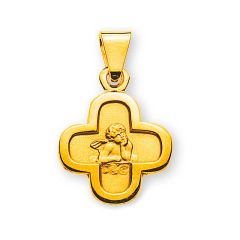 pendentif croix ange or jaune
