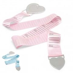 Messband pink und blau, Geschenkidee Geburt, silbrig