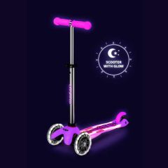 trottinette rose, leuchtet led plus, micro