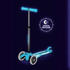 mini micro scooter Led, glow in the dark, glacier aqua
