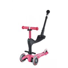 Scooter mit Push Bar Mini Micro 3in1 Deluxe Plus, pink, Gratis Versand, Online Shop Schweiz