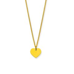 Herz Anhänger Gravurplatte Gelbgold 750, Baby und Kinder Schmuck, mit oder ohne Halskette, Gratis Versand in die Schweiz