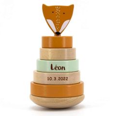 Trixie Baby Fuchs Stapelturm, Geschenk Personalisiertes Holzspielzeug