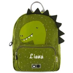 Trixie Rucksack mit Vorname, Personalisiertes Geschenk mit gesticktem Namen, Dino,
