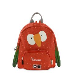 personalisierter rucksack, roter papagei, von trixie baby
