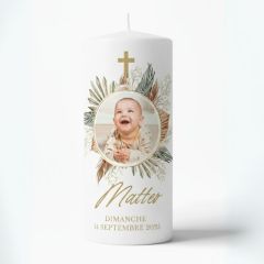Taufkerze mit aufgedrucktem Foto