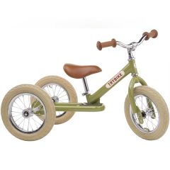 Dreirad Trybike Laufrad Stahl 2-in-1 Vintage look, ab 15 Monate, grün