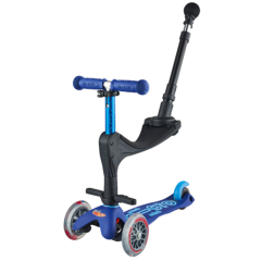 Scooter mit Push Bar Mini Micro 3in1 Deluxe Plus, Blau, Gratis Versand, Schweizer Online Shop