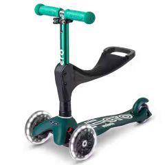 Scooter Mini Micro 3 in 1 Deluxe Eco grün, Leuchtende Räder