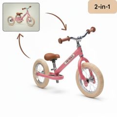 Fahrrad ohne Pedale, Laufrad matt rosa von der Marke trybike