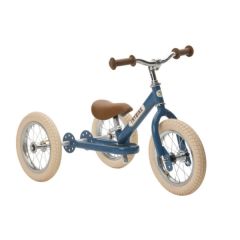 Dreirad Trybike Laufrad Junge oder Mädchen Stahl 2-in-1 Vintage look, ab 15 Monate blau