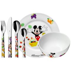 Kinderbesteck Teller und Schal Kinder, Geschenk Set Micky Mouse, WMF