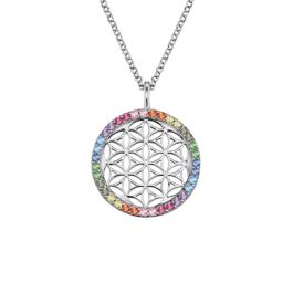 Halskette Blume des Lebens Silber und Zirkonia | bebe-cadeau.ch