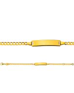 Baby Armband Gold 375, Gravurplatte extraflach, zu personnalisieren, Gratis Versand in die Schweiz